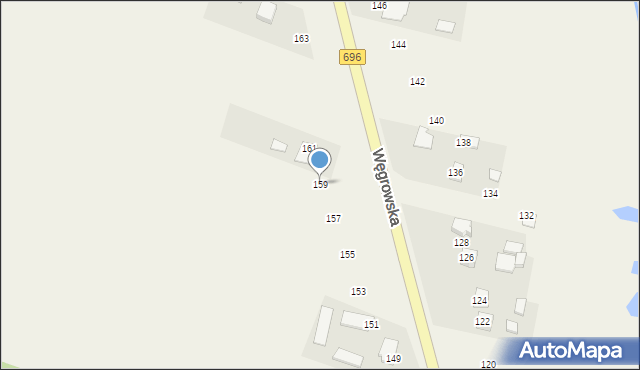 Chodów, Węgrowska, 159, mapa Chodów