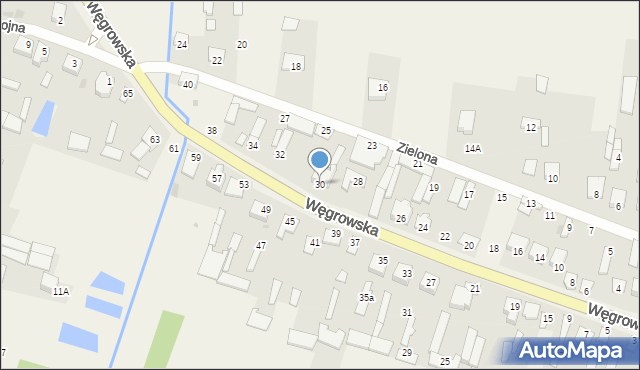 Chodów, Węgrowska, 30, mapa Chodów