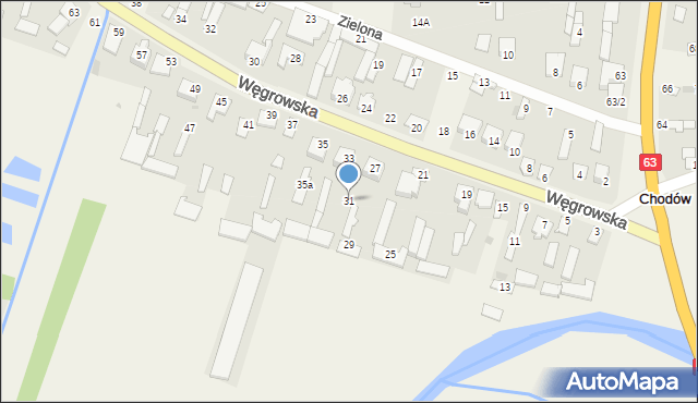Chodów, Węgrowska, 31, mapa Chodów