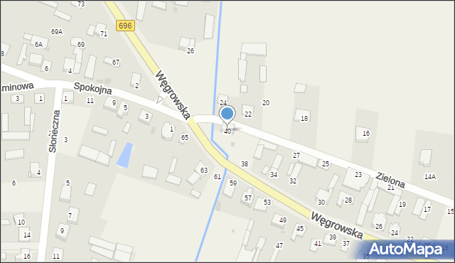 Chodów, Węgrowska, 40, mapa Chodów