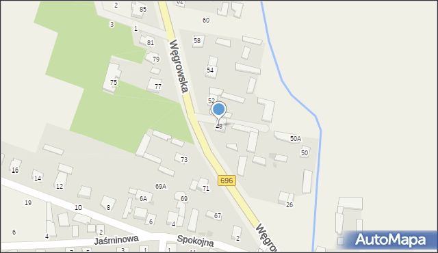 Chodów, Węgrowska, 48, mapa Chodów