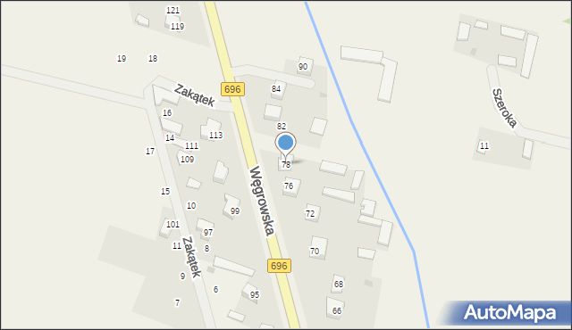 Chodów, Węgrowska, 78, mapa Chodów