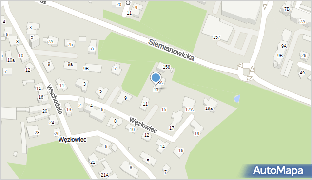 Chorzów, Węzłowiec, 13, mapa Chorzów