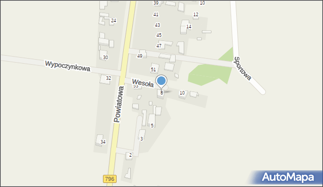 Chruszczobród, Wesoła, 8, mapa Chruszczobród