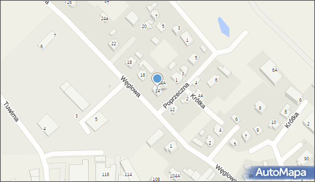 Chwaszczyno, Węglowa, 14, mapa Chwaszczyno