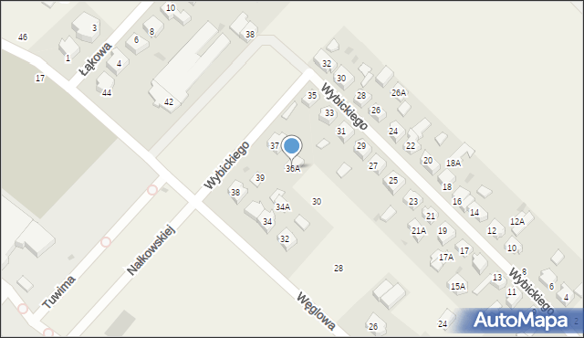 Chwaszczyno, Węglowa, 36A, mapa Chwaszczyno