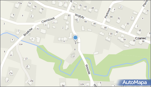 Czaniec, Wesoła, 6, mapa Czaniec