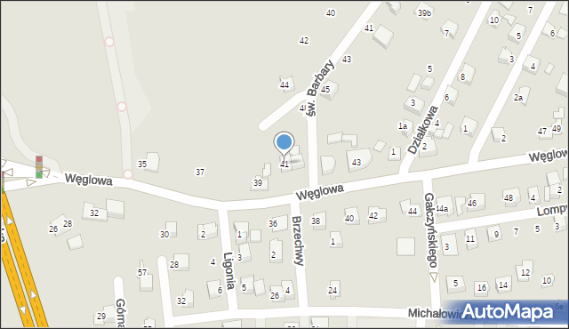 Czechowice-Dziedzice, Węglowa, 41, mapa Czechowic-Dziedzic