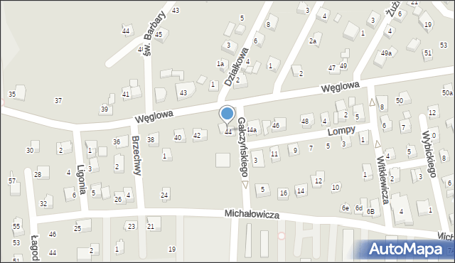 Czechowice-Dziedzice, Węglowa, 44, mapa Czechowic-Dziedzic
