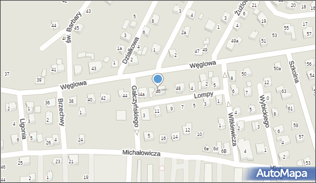 Czechowice-Dziedzice, Węglowa, 46, mapa Czechowic-Dziedzic