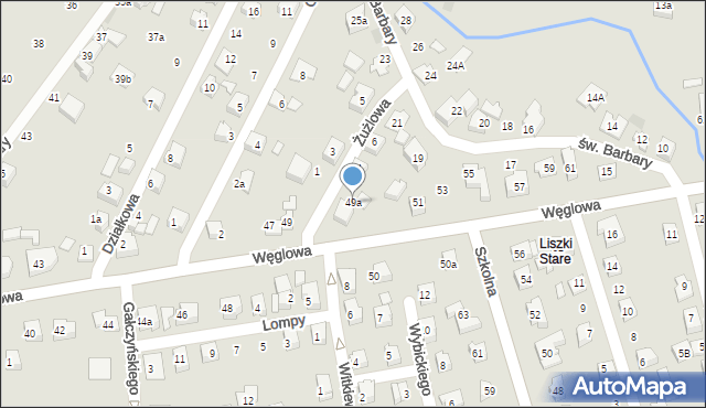 Czechowice-Dziedzice, Węglowa, 49a, mapa Czechowic-Dziedzic