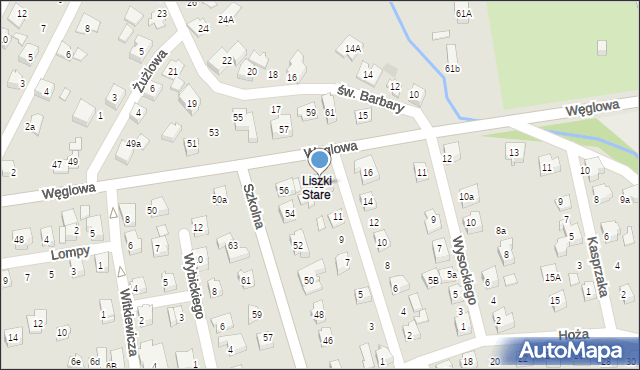 Czechowice-Dziedzice, Węglowa, 52, mapa Czechowic-Dziedzic