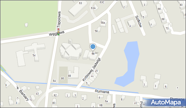 Czechowice-Dziedzice, Węglowa, 56, mapa Czechowic-Dziedzic