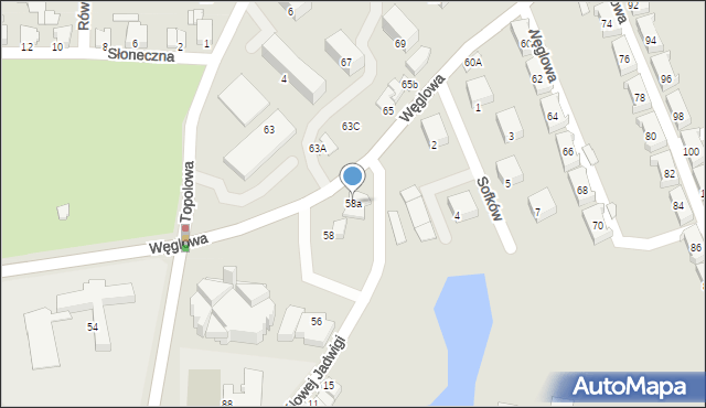 Czechowice-Dziedzice, Węglowa, 58a, mapa Czechowic-Dziedzic