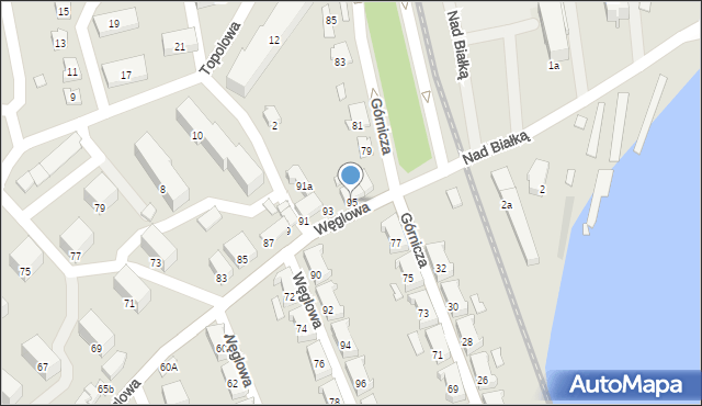 Czechowice-Dziedzice, Węglowa, 95, mapa Czechowic-Dziedzic