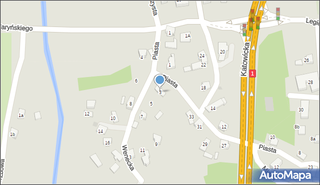 Czechowice-Dziedzice, Wenecka, 3, mapa Czechowic-Dziedzic