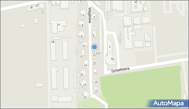 Czeladź, Węglowa, 11, mapa Czeladź