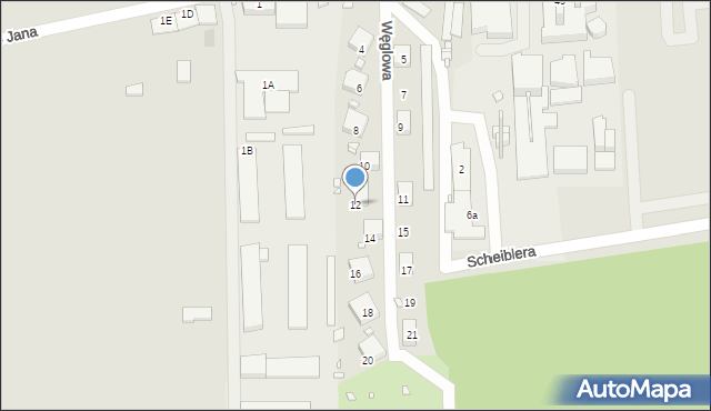 Czeladź, Węglowa, 12, mapa Czeladź