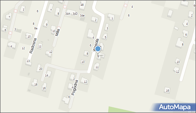 Czernica, Wesoła, 9, mapa Czernica