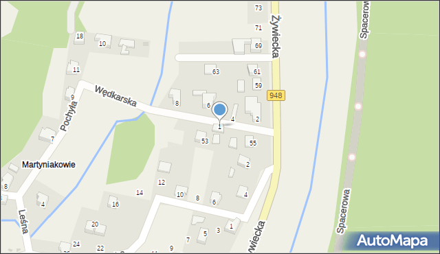 Czernichów, Wędkarska, 1, mapa Czernichów