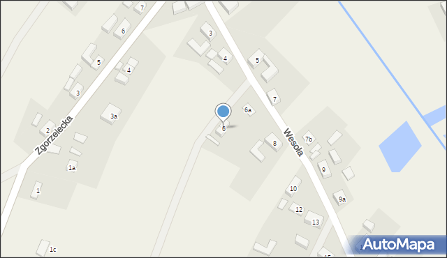 Czerwona Woda, Wesoła, 6, mapa Czerwona Woda