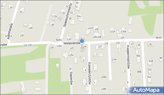 Częstochowa, Weteranów, 111, mapa Częstochowy