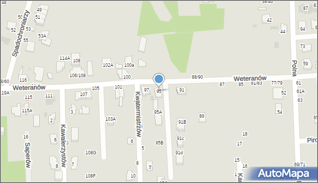 Częstochowa, Weteranów, 95, mapa Częstochowy