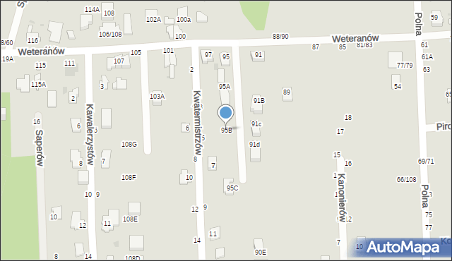 Częstochowa, Weteranów, 95B, mapa Częstochowy