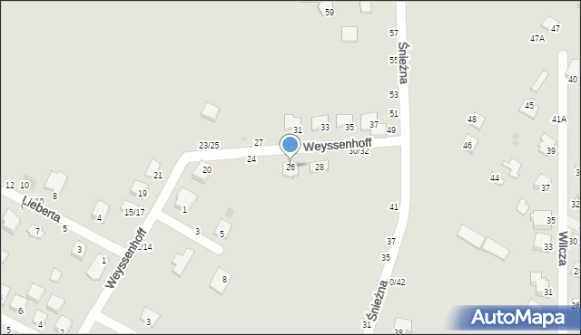 Częstochowa, Weyssenhoff Teresy, 26, mapa Częstochowy