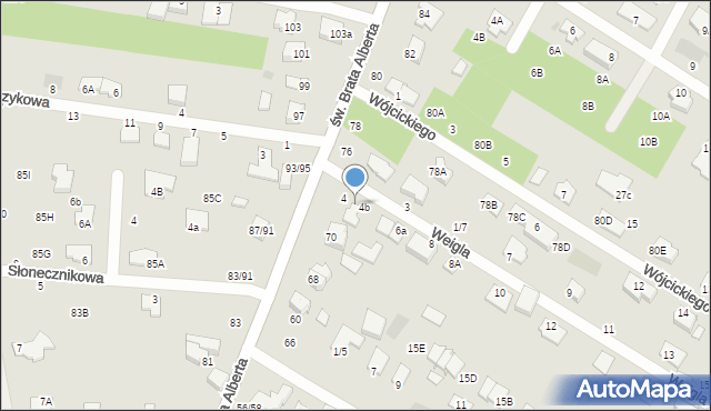 Częstochowa, Weigla Kaspra, prof., 4a, mapa Częstochowy