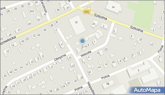 Czyżew, Wesoła, 3, mapa Czyżew