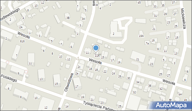 Dąbrowa Białostocka, Wesoła, 13, mapa Dąbrowa Białostocka