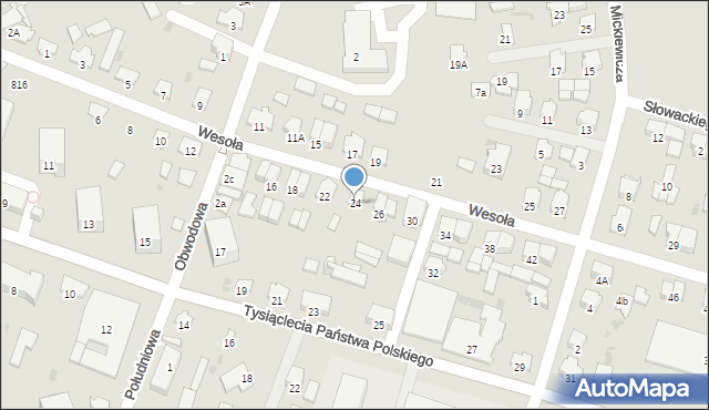 Dąbrowa Białostocka, Wesoła, 24, mapa Dąbrowa Białostocka