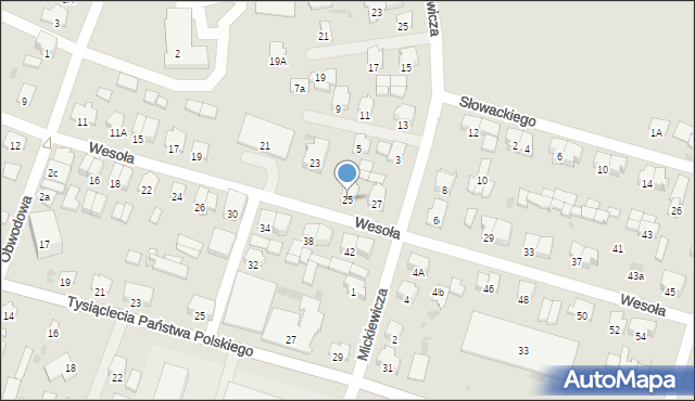 Dąbrowa Białostocka, Wesoła, 25, mapa Dąbrowa Białostocka