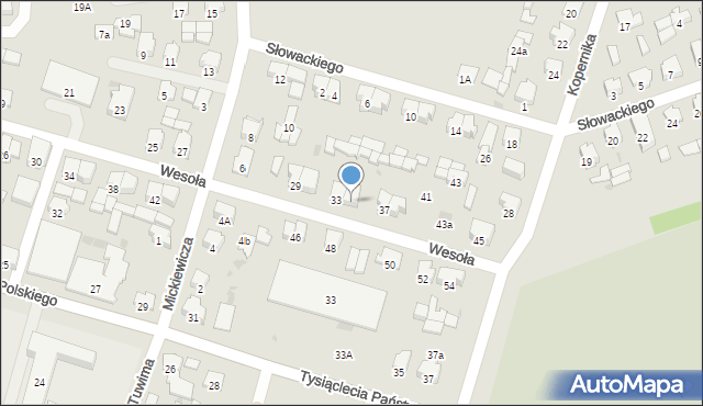 Dąbrowa Białostocka, Wesoła, 35, mapa Dąbrowa Białostocka