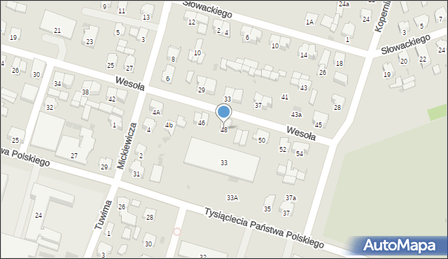 Dąbrowa Białostocka, Wesoła, 48, mapa Dąbrowa Białostocka