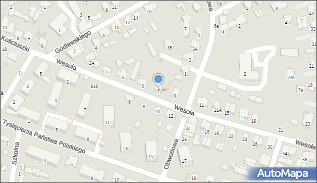 Dąbrowa Białostocka, Wesoła, 7, mapa Dąbrowa Białostocka