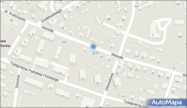Dąbrowa Białostocka, Wesoła, 8, mapa Dąbrowa Białostocka