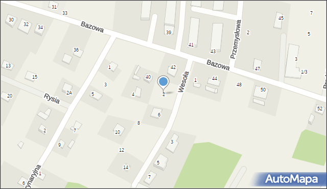 Dąbrowa Chełmińska, Wesoła, 2, mapa Dąbrowa Chełmińska