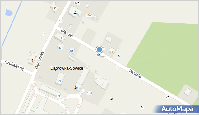 Dąbrówka-Sowice, Wesoła, 4, mapa Dąbrówka-Sowice
