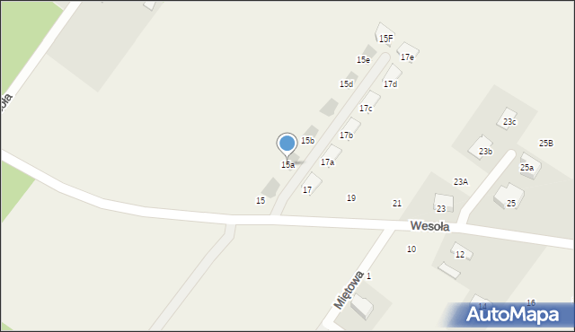 Dąbrówka-Strumiany, Wesoła, 15a, mapa Dąbrówka-Strumiany