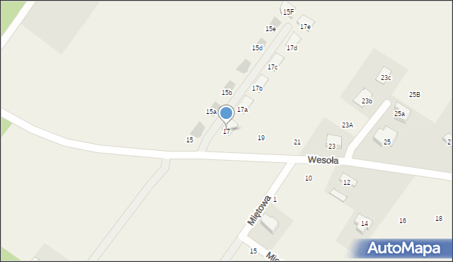 Dąbrówka-Strumiany, Wesoła, 17, mapa Dąbrówka-Strumiany