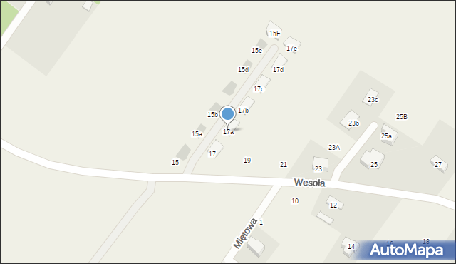 Dąbrówka-Strumiany, Wesoła, 17a, mapa Dąbrówka-Strumiany