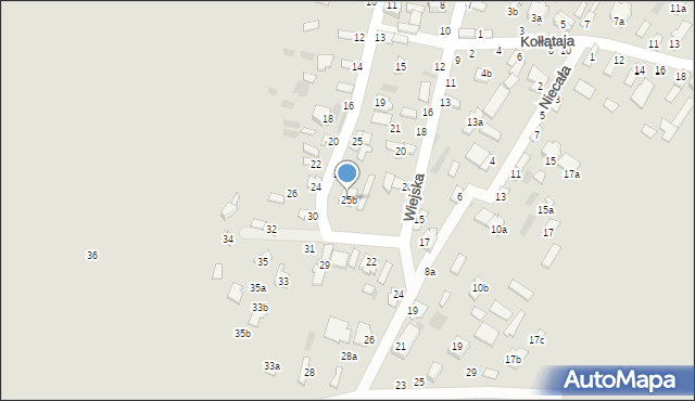 Dęblin, Wesoła, 25b, mapa Dęblin