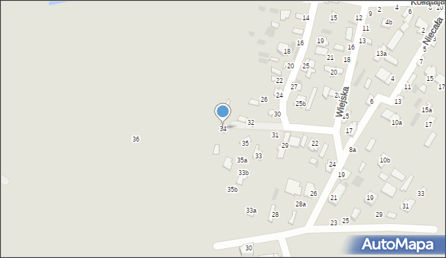 Dęblin, Wesoła, 34, mapa Dęblin