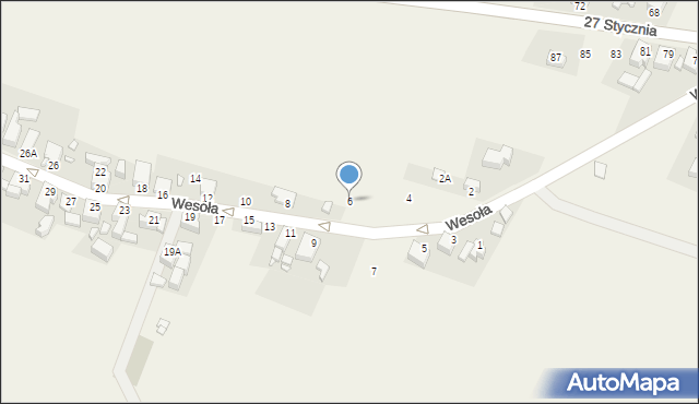 Dobieszowice, Wesoła, 6, mapa Dobieszowice