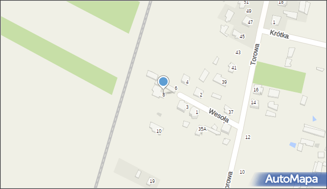 Dubiny, Wesoła, 8, mapa Dubiny