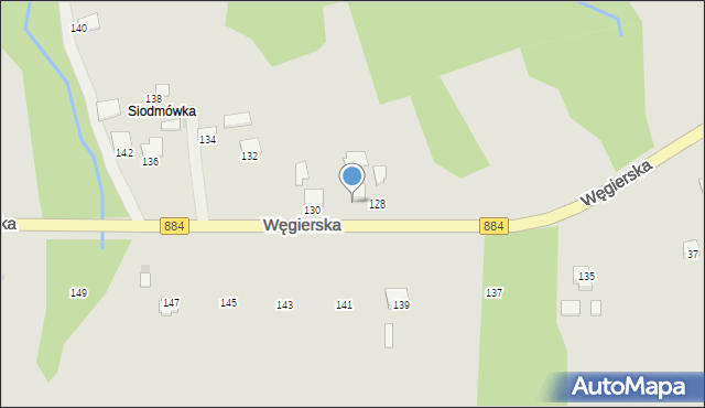 Dynów, Węgierska, 128a, mapa Dynów