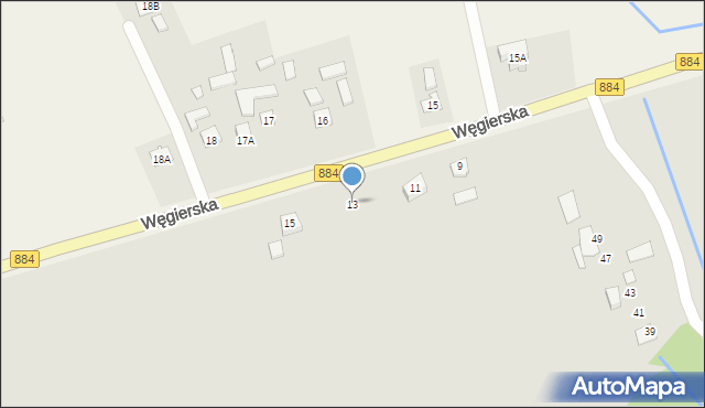 Dynów, Węgierska, 13, mapa Dynów