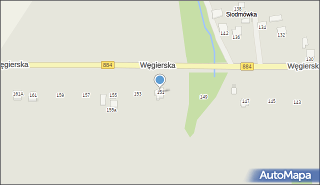 Dynów, Węgierska, 151, mapa Dynów